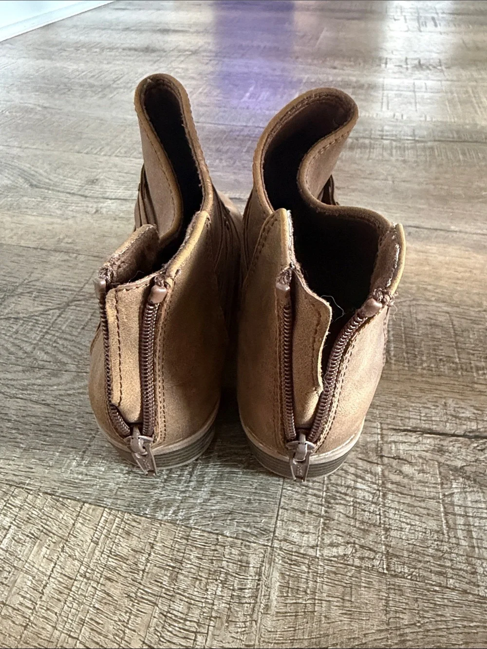 Girls Brown Ankle Booties with Studded Strap Detail